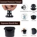 29PCS Espresso Accessories Kit,51mm Espresso Tamper Tools,Includes Wood Station,Distributor,Knock Box,Stirrer,Dosing Funnel,Brush,Puck Screen,Frothing Pitcher,Powder Ring,Towel,Decorative Stencils