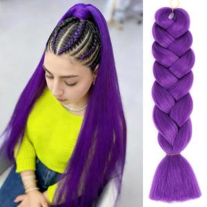 Herina Purple Braiding Hair For Braids One Pack Jumbo Fake Braid Hair Extensions For Dutch Braid Or Match Color Bubble Braids(1pc/pack)