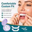 Veneers Teeth for Women and Men, Natural-Looking Fake Teeth Cover, Easy-to-Wear Reusable Pop On Veneers, Temporary Cosmetic Cover for a Fuller-Looking Smile (Pack of 1)