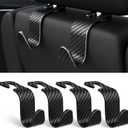Amooca 4-Pack Car Headrest Hooks Vehicle Storage Organizer for Purses Handbags Groceries Coats Holds 55lbs 360 Rotating Simple Design Black Checkered