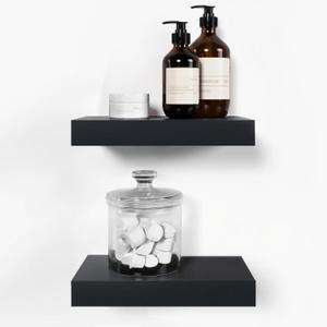 Homeforia Floating Shelf Black, 9×9" 4 Pack