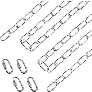 ECUDIS 20 Feet Pendant Light Fixture Chain, Lighting Hanging Chain Extension with Connection Locks, Lighting Chain Replacement for Chandelier, Plants, Fruit Basket (Nickel)