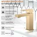 KENES Champagne Bronze Bathroom Faucet 1 Hole, Single Handle Gold Bathroom Sink Faucet, Vanity Faucet with Pop Up Drain and Supply Lines, LJ-9031-CB
