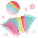 Tatuo 100 Pcs Pastel Pennant Flags Bunting Banner Pastel Fabric Triangle Flag Garland for Birthday Bridal Party Multicolored Decoration Hanging on Wall Ceiling Window (Mixed Color)