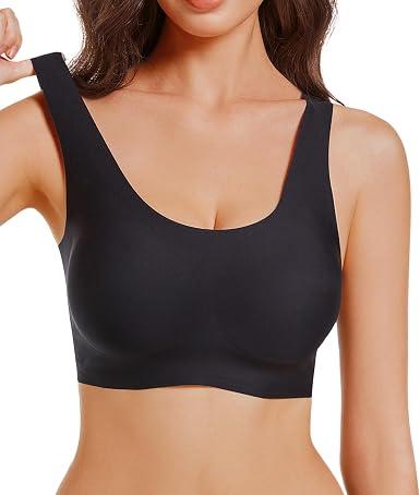 Bras for Women, Wireless Seamless No Underwire Comfort Bras,Full Coverage Everyday T-Shirt Bra with Stretchable Straps, Medium