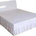 Bed Skirt Bedding Bed Skirt Elastic Bedsheet Bed Cover(White,200x200x40cm)