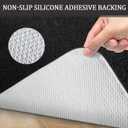 Black Bathroom Rugs 23.6"x16.9", Extra Soft Absorbent Thick Shaggy Bath Rugs, Non Slip Quick Dry Bath Mat, Machine Washable Bath Rugs for Bathroom, Microfiber Rugs for Shower Bathtubs