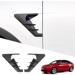 YHCDSEA for 2024 2025 2026 Tesla Model Y Juniper HW4.0 Side Camera Indicator Protection Cover Decoration Accessories fit for Tesla Model Y with HW4.0 (Matt Carbon Fiber Pattern)