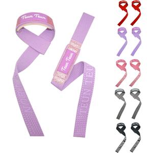 Teun Teun Glitter Weight Lifting Wrist Straps  24-Inch Cotton Gym Straps with Neoprene Padding for Deadlifts, Powerlifting, and Strength Training (Lavender)