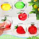 Wesiti 6 Pcs Crystal Glass Fruit Decor Strawberry Apple Peach Lemon Pomegranate Fruit Figurines Collectibles Blown Glass Decor Tabletop Centerpiece Decoration for Home Birthday Kitchen Wedding