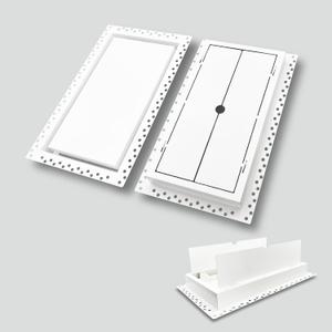 DDPow Flush Wall Vent Cover 8x14 Inch for Drywall Vent, Metal Wall-Mounted Adjustable Air Flow Register Grille, Easy Install, Paintable, (White, 1 Pc, with Manual Damper)