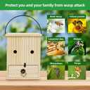 Carpenter Bee Traps for Outside 4PACK Durable, Weather-Resistant, Eco-Friendly Wooden Wasp Trap for Outdoor Use