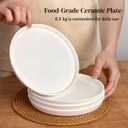 DOWAN 8" Porcelain Salad Plates Set of 6, Ceramic White Dessert Plates Set for Salad, Pasta, Steak - Appetizer Plates, Dining Plates for Parties, Restaurant - Dishwasher & Microwave Safe - Gifts