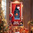 2 x Christmas Door Cover,Snowman and Dogs Red Xmas Door Covers Decorative Christmas Front Porch Sign Decorations and Supplies for Home House Party Room Office Decor-71  35inches (Christmas-02)