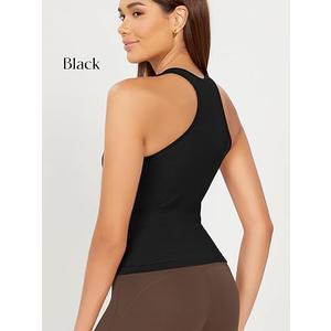 ODODOS 2-Pack Seamless Racerback Crop Tank for Women Ribbed Knit Soft Crop Tops (X-Large/XX-Large, grey and black)