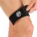 Pro-Tec Athletics IT Band Compression Wrap, Knee Brace, Compression Wraps, Knee Strain, Knee and Outside of Knee Support, Iliotibial Band Syndrome, Adjustable, Men & Women, Working Out, Small-Large (Black)