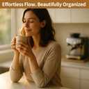 Bamboo Appliance Slider|16"D x 13"W Sliding Tray for Coffee Maker on Countertop|Heavy-Duty Coffee Pot Slider Tray & Kitchen Caddy for KitchenAid Mixer, Air Fryer