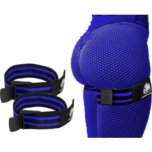 BFR Occlusion Bands for Women - Blood Flow Restriction Workout Bands for Leg, Glute & Hip Building - Fabric Resistance Loop for Squats, Thigh Toning, Butt Lifting & Muscle Growth (Blue)