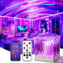 Northern Lights Projector White Noise Sound Machine for Sleep, 18-Color 15 White Noise Machine for Sleeping, Bluetooth Aurora Light Projector for Bedroom Aurora Projector,Shower Light Ambient Lighting (Pink)