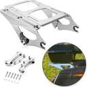 WeiSen Two-Up Tour Trunk Mounting Luggage Rack Detachable with Docking Hardware Kit Compatible with Harley Touring Road King Electra Road Street Glide 2009-2013 Chrome