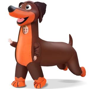 Camlinbo Halloween Four-Legged Dog Inflatable Costumes, Full Body Blow Up Costume for Kids, Funny Halloween Inflatable for Animal Cosplay Party
