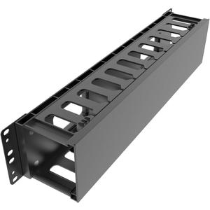 QiaoYoubang 2U Disassembled Plastic Horizontal Rack Mount Cable Management Organizer 12 Slots 19" Rack Mount (2U440)