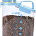 Dog Food Storage Container 3-5lbs, Dog Food Container with Airtight Pour Spout, Cat Food Storage Container with Measuring Cups, Portable Pet Food Container for Dogs, Cats, BirdsBlue