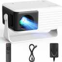360 Rotating & Auto KeystoneYoton Y3 Mini Projector, 2026 Upgraded Portable Projector for Bedroom, 50% Zoom Small Movie Projector for phone, Compatible with iPhone/Android/TV Stick/HDMI/USB/TF Card