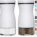 Salt and Pepper Shakers Set with Adjustable Pour Holes by CHEFVANTAGE - White