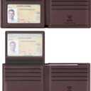 Travelambo Genuine Leather Wallet for Men with Gift Box - Handmade Bifold Stylish - Mens Wallets Rfid Blocking with 2 ID Windows