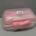 GKWW Cute Girls Hair Accessories Storage Box Bow Switch Organizer Box Jewelry Box, Plastic Hair Ties Holder Hair Clips Container Storage Box for Home, School, Office(Pink)