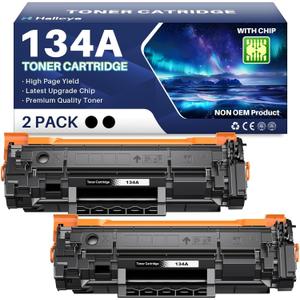 134A Black Toner Cartridges (with Chip) Replacement Compatible for HP 134A 134X W1340A W1340X Toner Cartridges Work with LaserJet 209dw MFP M234dw M234sdw M234sdn Printer (2 Black)