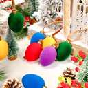 15 Pcs Christmas Velvet Balls Bulk C9 Flocked Christmas Tree Ball Ornaments Plastic Shatterproof Xmas Decorative Hanging Home Ornaments for Xmas Tree Party Holiday Decor (2.36'',Rainbow)