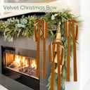 Artmag 12 Pcs Velvet Christmas Large Swag Bows 23.6x15.7 Inch Rustic Staircase Wreath Fireplace Vintage Bows for Christmas Tree Topper Holiday Indoor Outdoor Decor (Camel)