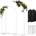 Wedding Arch Backdrop Stand Set of 2 Metal Balloon Arch Stand 7.2FT & 6.6FT Backdrop Frame for Birthday Party Wedding Ceremony Bridal Baby Shower Event Decor, White