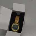 Women's Step Counter Pedometer Watch with Stainless Steel Bracelet, Stylish Design, No App, No Charging Needed for Step, Calorie, Distance, Alarm, Countdown TimerTU-2401 (Gold)