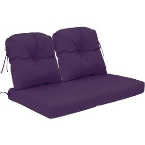 QILLOWAY Outdoor Chair Cushion Set with Strings,Replacement Outdoor Cushions for Patio Furniture.(Purple)-Sets of 2