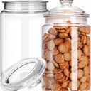 Goaste 2 Pack 130 oz Large Cookie Jar with Lid, Clear Acrylic Candy Jar Unbreakable, Airtight Food Storage Canister, Decorative Plastic Apothecary Jar with Silicone Sealing Ring for Dog Treats, Snacks