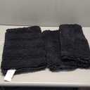 Non Slip Thick Shaggy Chenille Bathroom Rug Mat Set Extra Soft and Absorbent Striped Floor Rugs, 2 Piece, Machine-Washable 20" x 32" Plus 17" x 24"