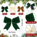 3 x 18 Pcs Christmas Velvet Bows 6 Inch Rustic Holiday Wreath Bows Vintage Xmas Ribbon Bows for Christmas Tree Wreath DIY Home Decorations