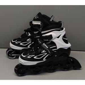 2PM SPORTS Vinal Girls Adjustable Flashing Inline Skates, All Wheels Light Up, Fun Illuminating Skates for Kids Men Adult Women and Boys L