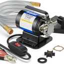 Acquaer Water Transfer Pump DC 12V 1/10HP Portable Electric Water Removal Utility Pump with Switch and Suction Hose Kit, Low Suction Water Removal for RV, Water Beds, Pools, Rain Barrel, Aquariums