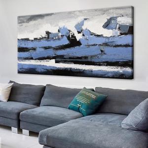 TAIJXAGSG Abstract Wall Art canvas Wall art Decor Blue and black White Wall art Paintings abstract wall decor Artwork for Living Room Bedroom Bathroom Office Home Decor Can Be Hung Directly 20"x 40" (40L" x 20W", dark blue)