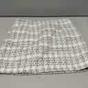 IDEALSANXUN Womens High Waist Plaid Skirt Bodycon Pencil Wool Mini Skirts (Small, White)