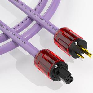 Prefffair 12AWG Power Cables HiFi Shielded US Power Cord 4N OFC Copper Wires with 24K Gold Plated 3-Prong Plug and IEC320-C15 Female Connector 125V/15A for DAC, Amplifier, CD/DVD Player. (5.0FT/1.5M)