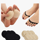 Flammi 6 Pairs Ball of Foot Cushion Socks,Women's Toe Cover with Padding Toe Topper Liner Socks Non-Skid Bottom
