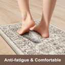 KIMODE Anti Fatigue Mats for Kitchen Floor,Kitchen Rugs Sets of 2 Non Slip,Padded Cushioned Kitchen Floor Mats,Memory Foam Kitchen Mat for Sink Laundry Office Desk,17"x29.5"+17" x47,Khaki