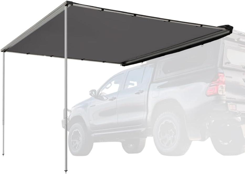 SanHima Vehicle Awning 6.6ft x 8.2ft - Roof Rack Pull Out Side Awning 54ft² Sun Shade UPF50+ Weatherproof for Camping Car SUV Truck Van