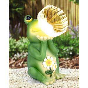 FREECUBE Solar Garden Statue, Frog Garden Decor Figurine Lights for Outside Waterproof Outdoor Yard Decorations Pation Light,Housewarming Gift for Patio,Lawn,Yard