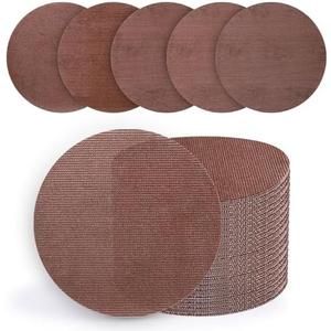 KQCXIK 5 Inch Premium Mesh Sanding Discs 50 PCS, 80/120/180/240/320 Grit, Dust Free Hook and Loop Round Anti-Clogging Sandpaper Disc for Random Orbital Sander